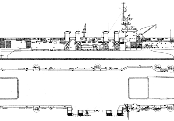 Корабль USS CVL-22 Independence [Light Carrier] (1945) - чертежи, габариты, рисунки